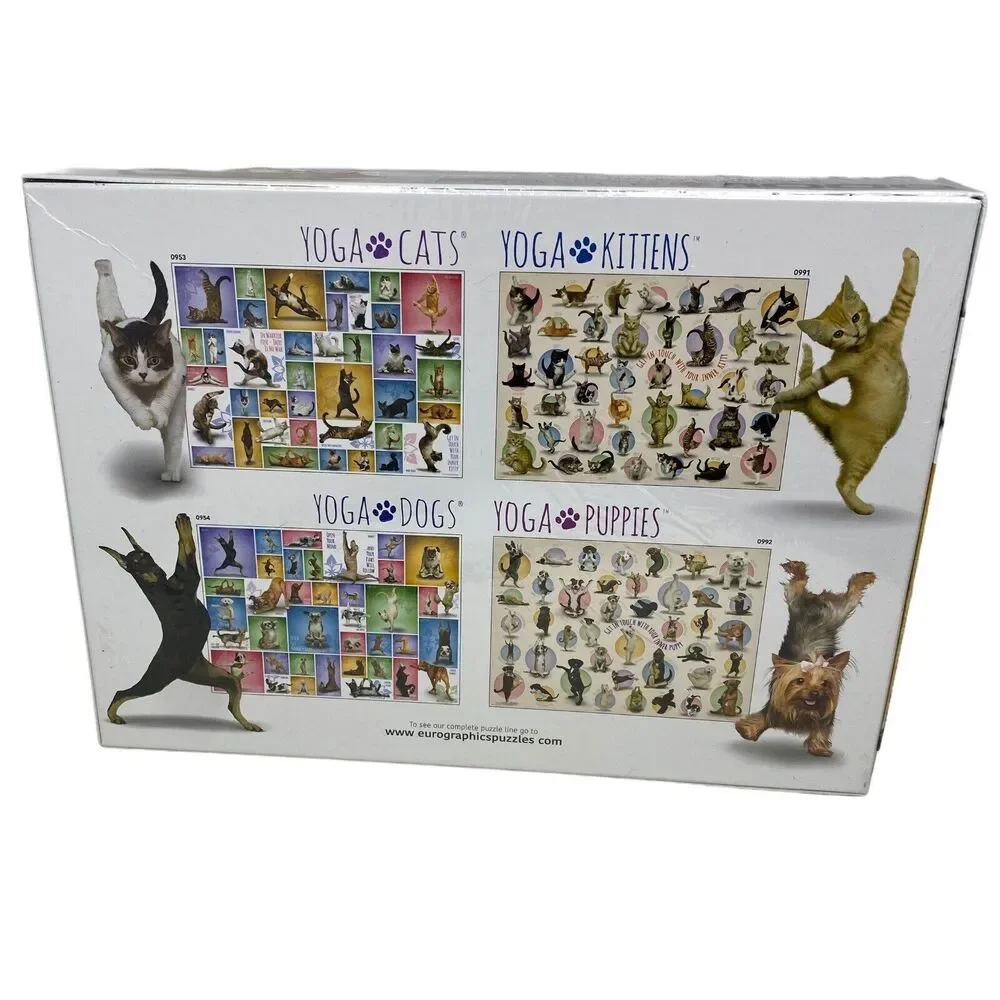 Yoga Cat‎ Puzzle Eurographics 1000 Pc Jigsaw Sealed Warrior Pose White Elephant